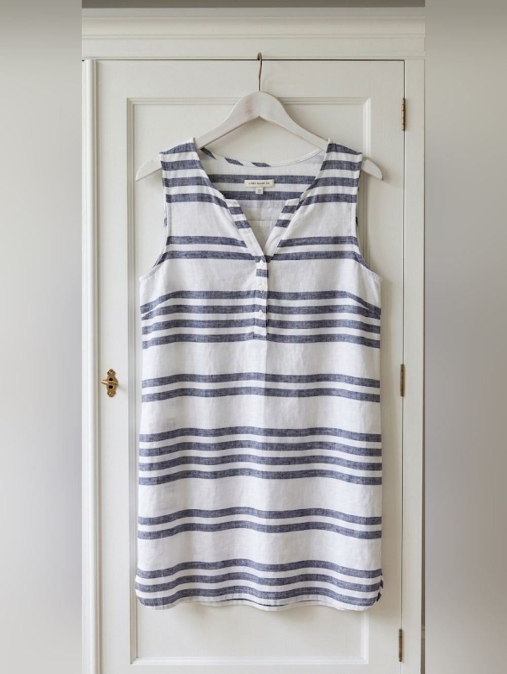 Beach Lunch Lounge Alina Stripe Linen & Cotton Dress Medium